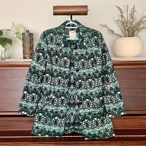 Spanner Unique Brocade Longline Coat Jacket, Size 8